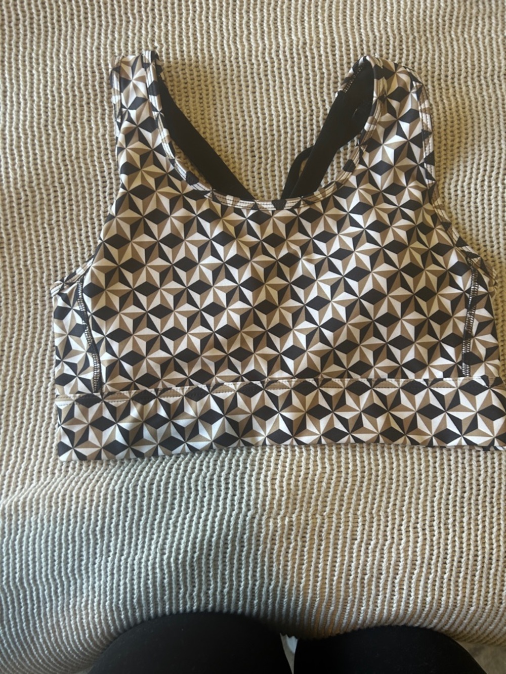 DSG Geometric Black and White Sports Bra